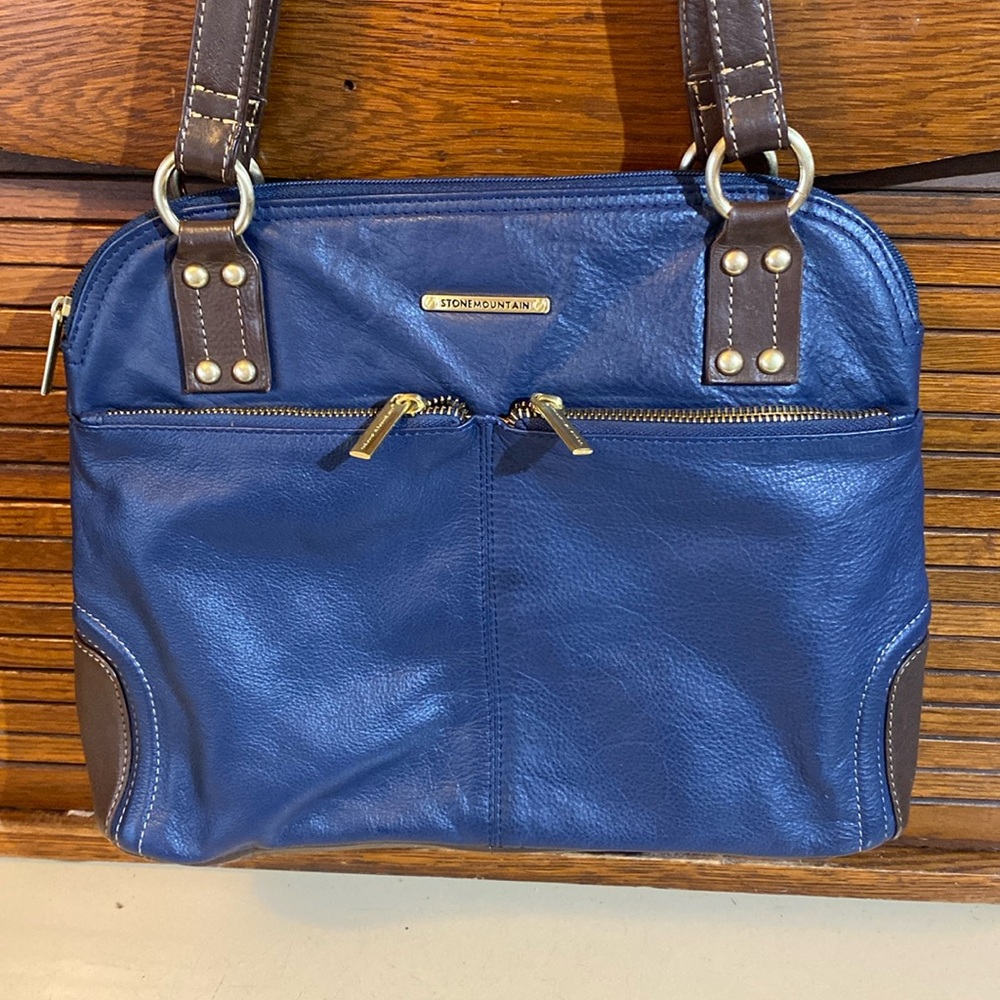 Stone Mountain leather black and brown shoulder bag - Picture 1 of 9